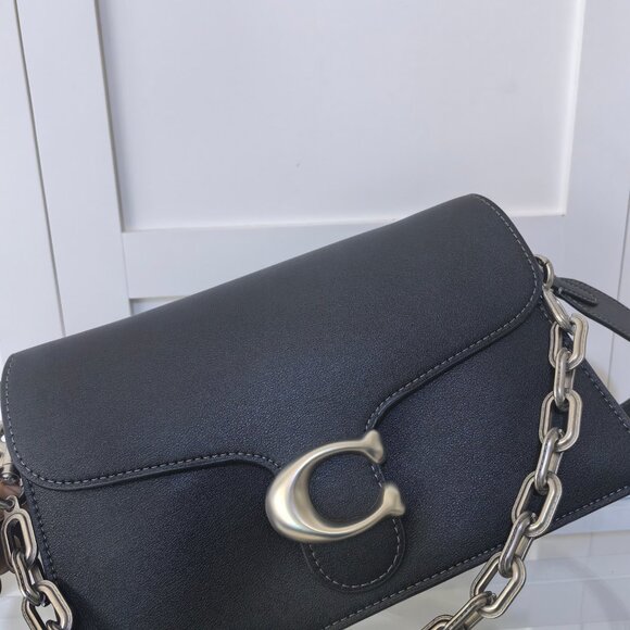 Coach Women's Chain Tabby Shoulder Bag Silver/Black - Picture 6 of 8